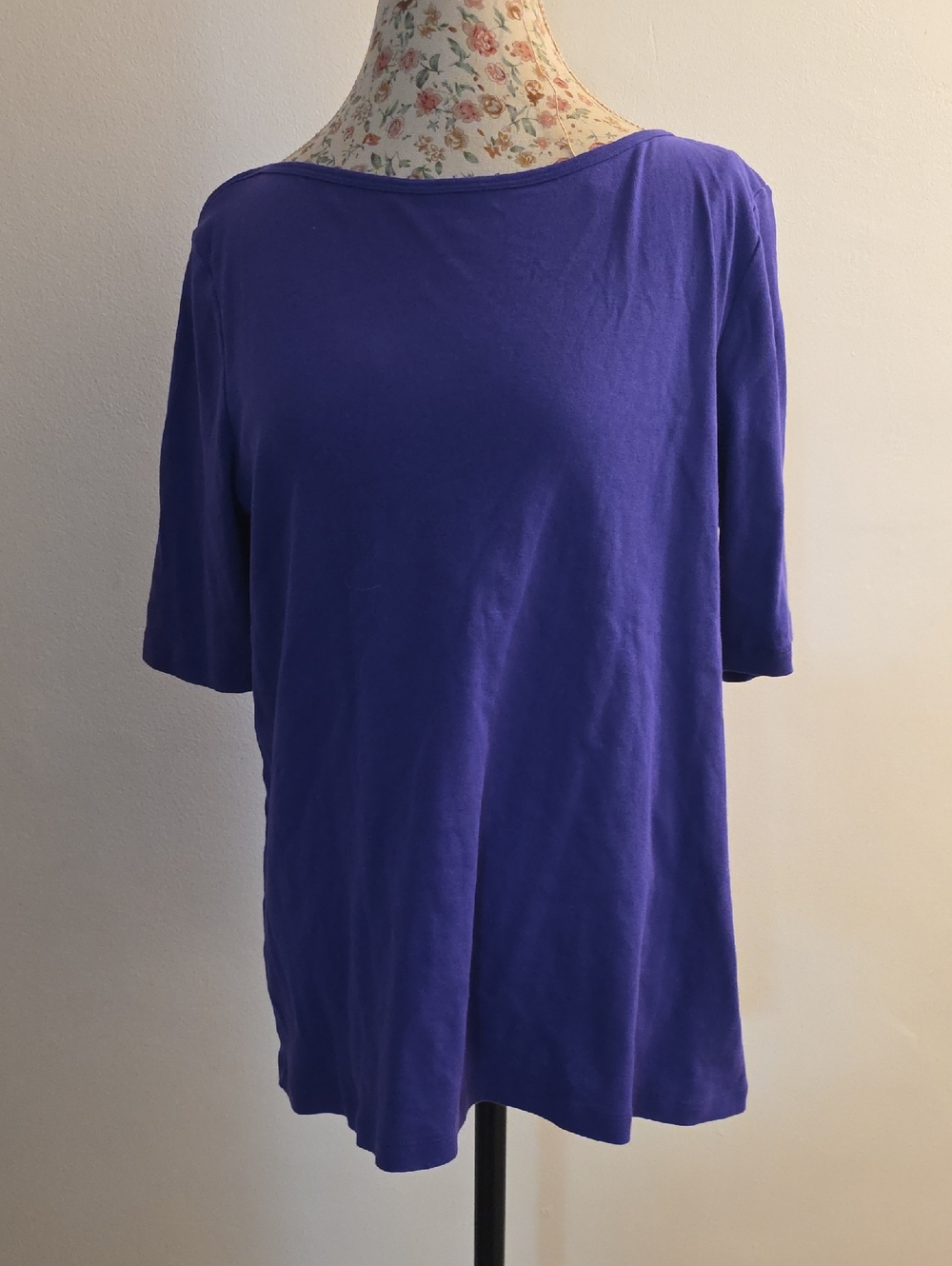 St. John's Bay Relaxed Scoop Neck Short Sleeve Top - Purple